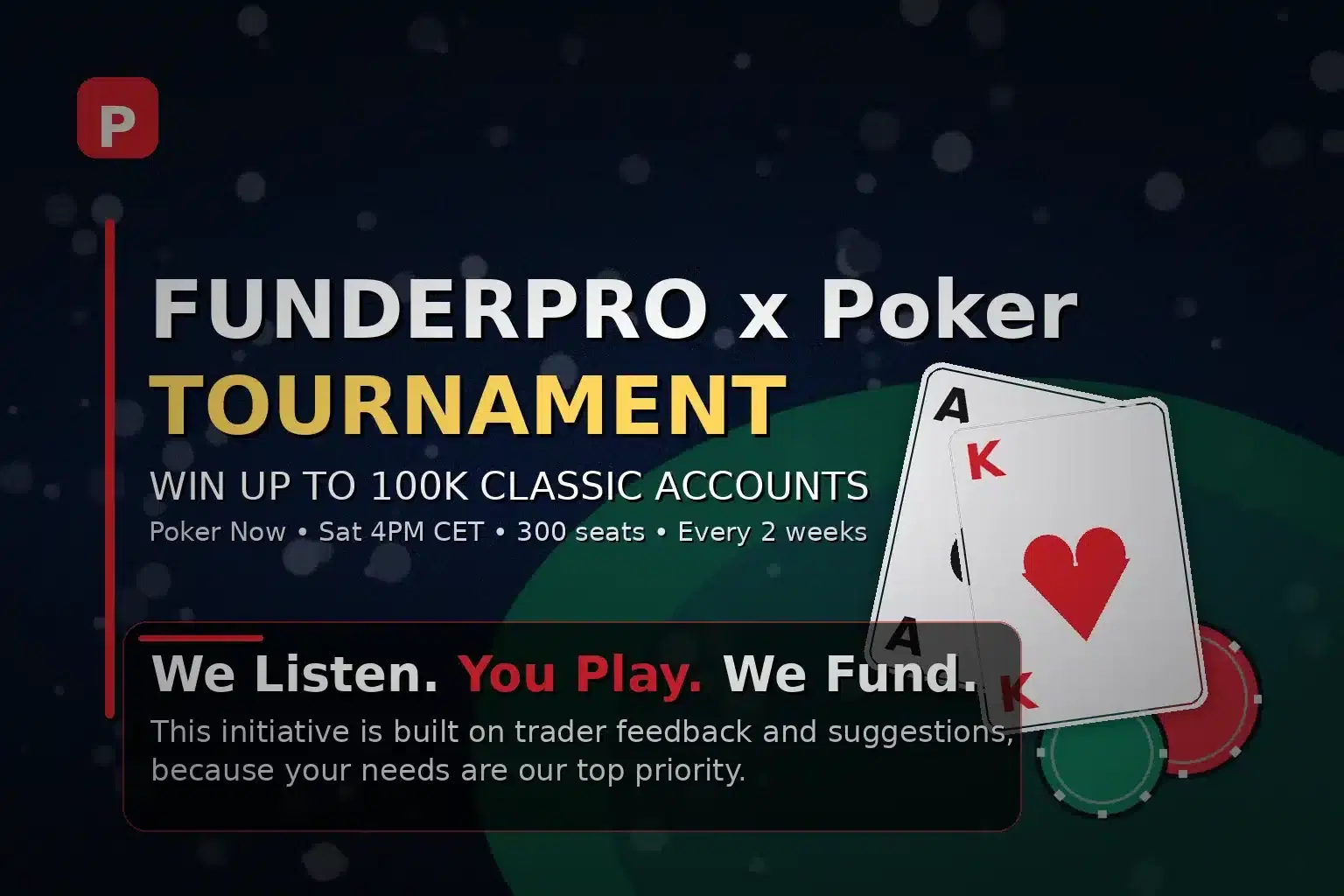 FunderPro Poker Tournament. Win Up to 100K Classic Accounts