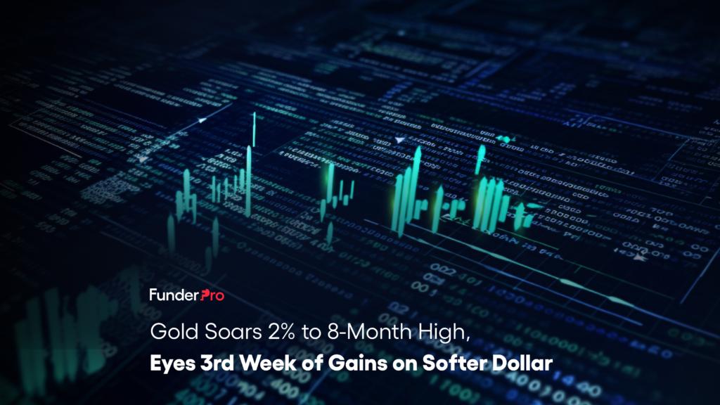 Gold Soars 2% to 8-Month High, Eyes 3rd Week of Gains on Softer Dollar