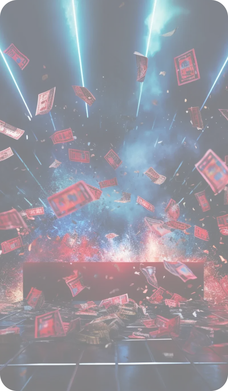 Money exploding in the air used as background image