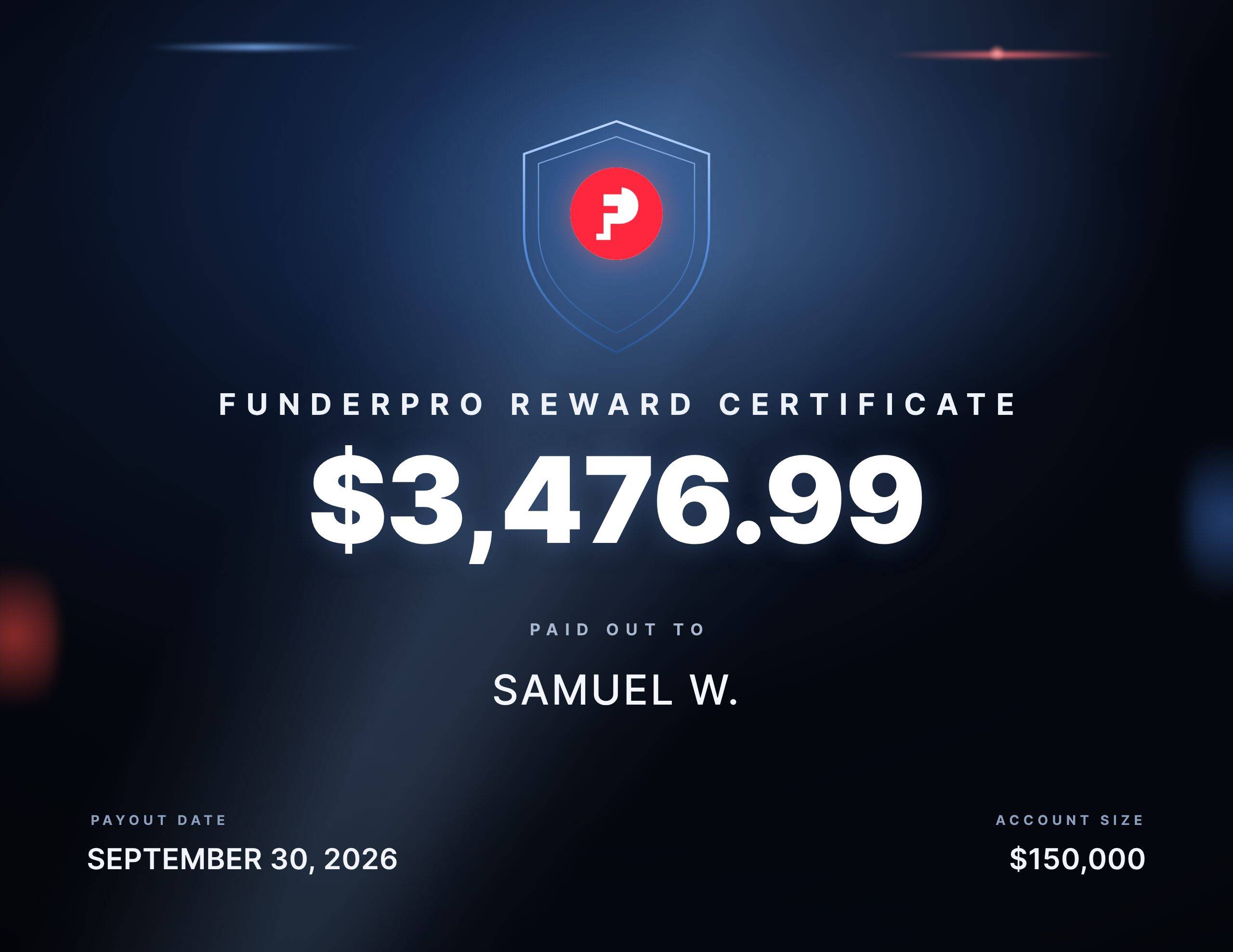 $3,476.99 reward paid out to Samuel W.