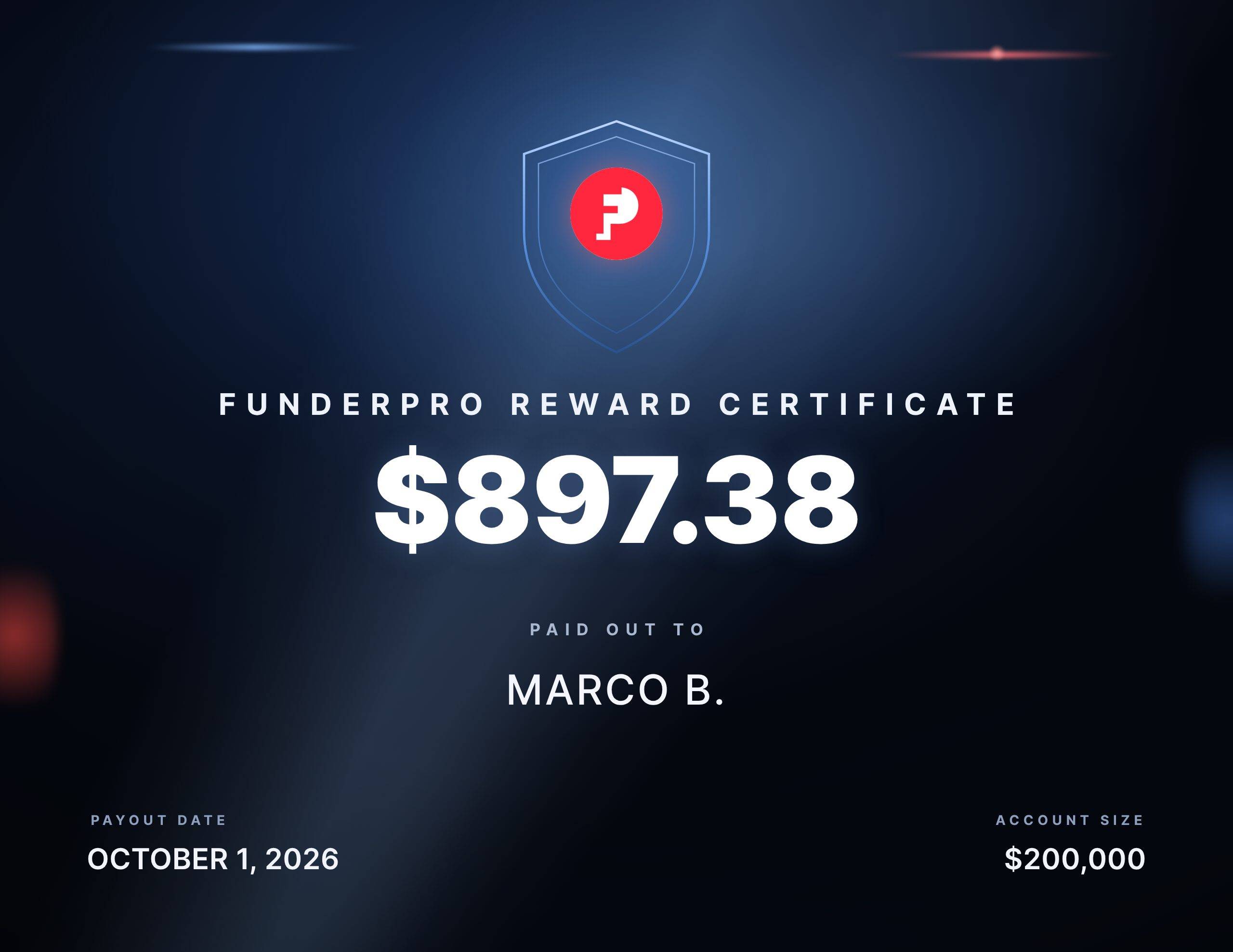 $897.38 reward paid out to Marco B.