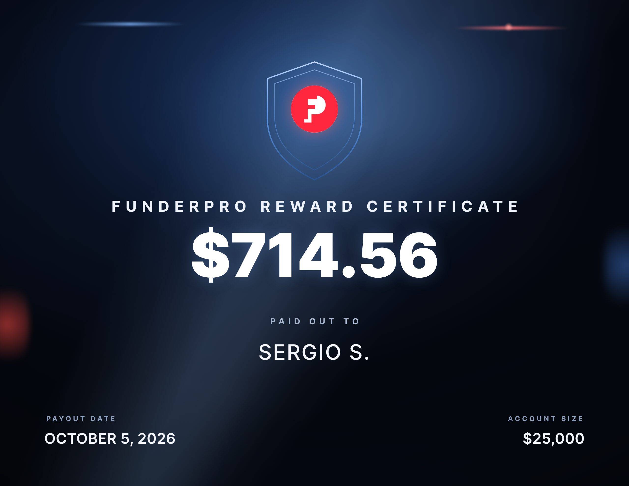 $714.56 reward paid out to Sergio S.