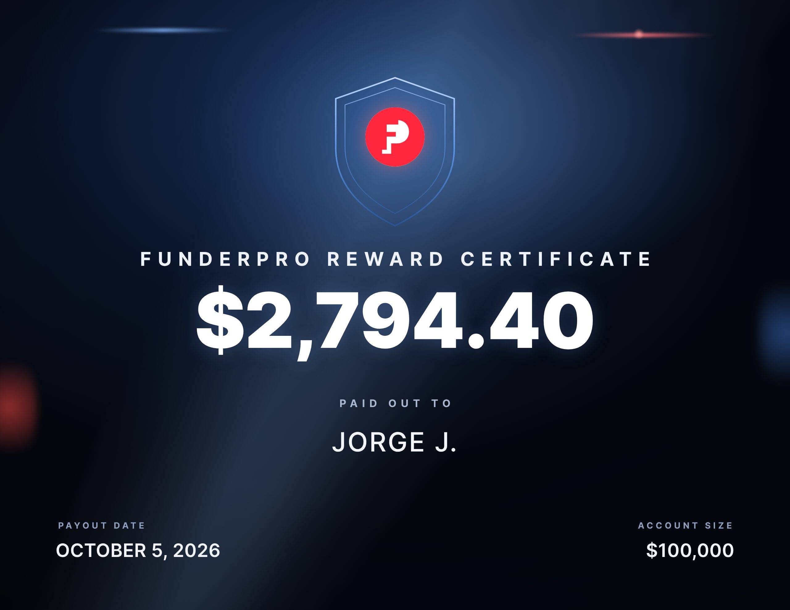 $2,794.40 reward paid out to JORGE J.