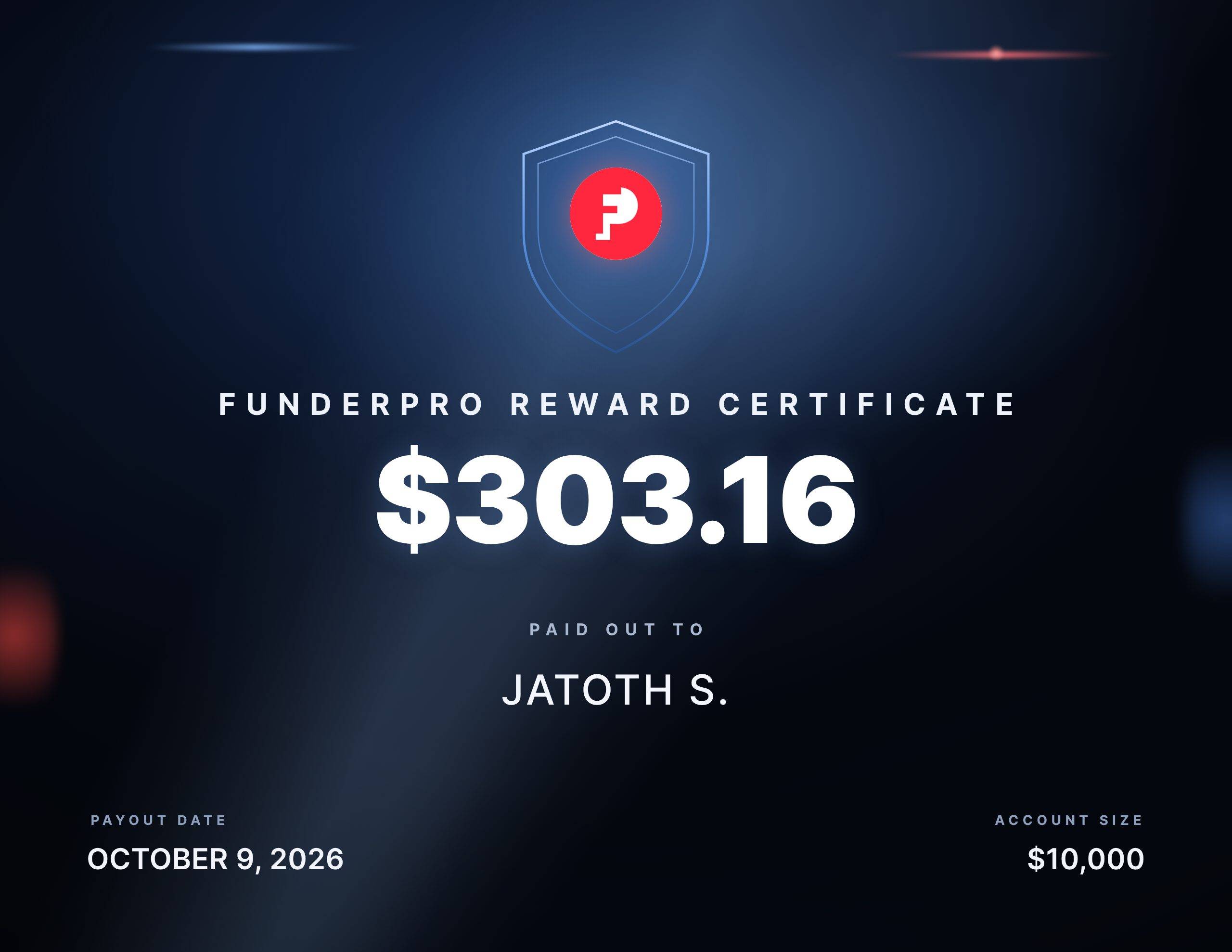 $303.16 reward paid out to Jatoth S.