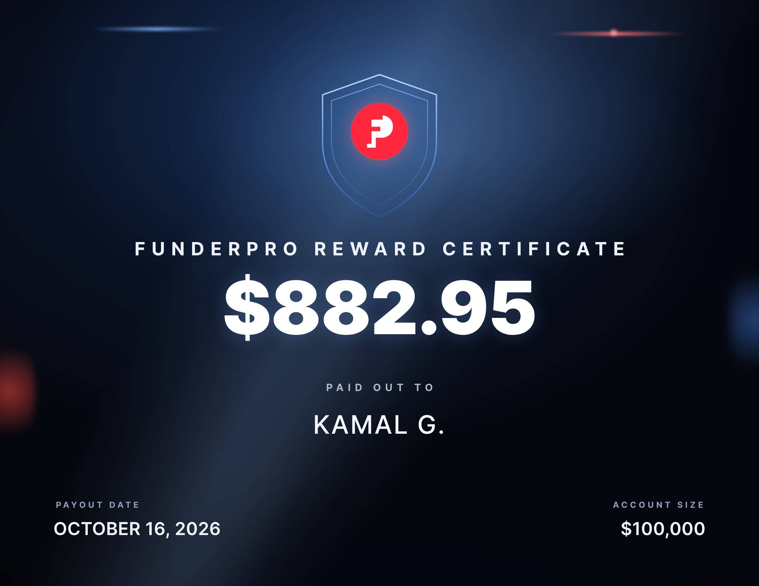 $882.95 reward paid out to kamal g.