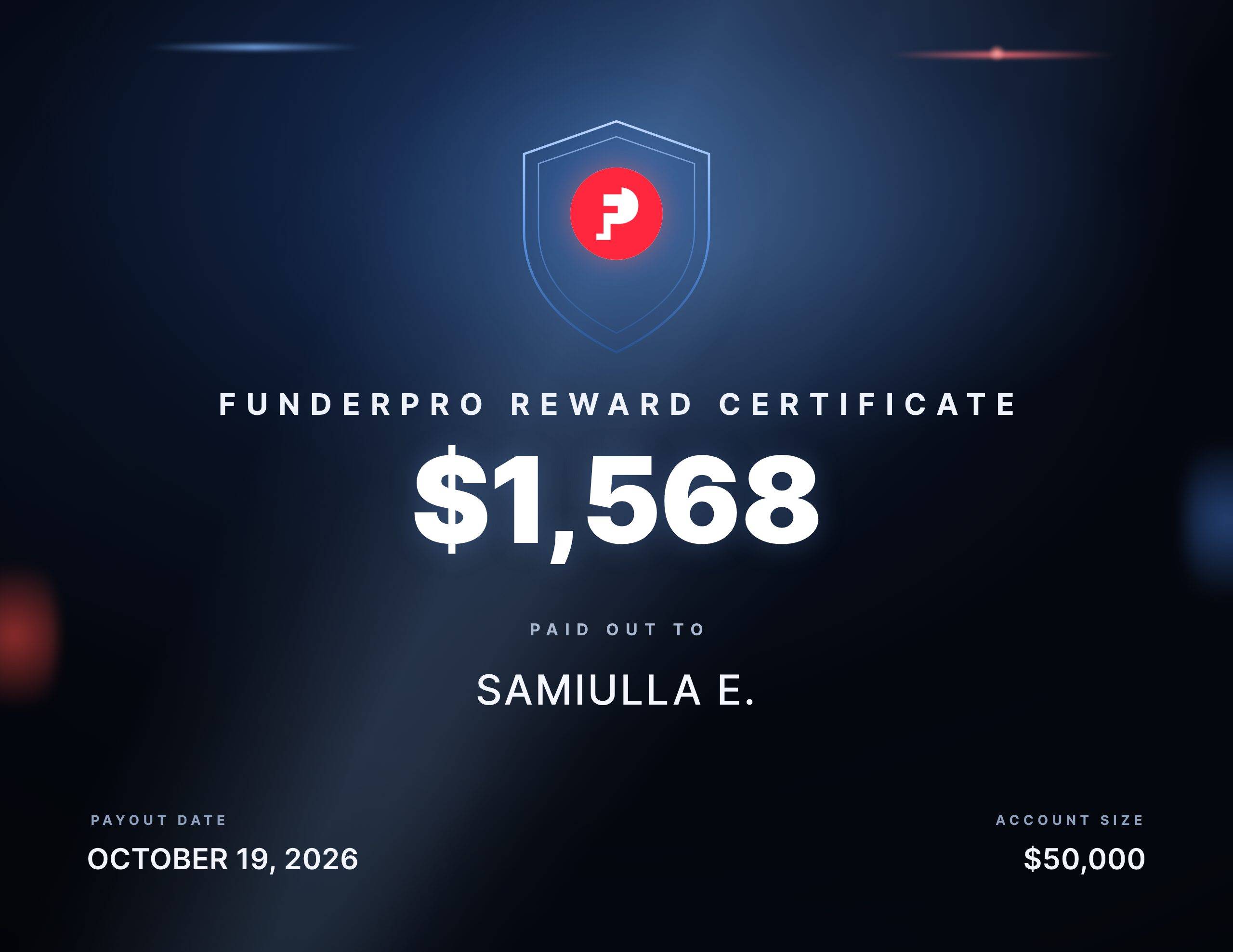 $1,568 reward paid out to SAMIULLA E.