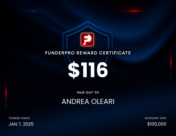 FunderPro reward certificate