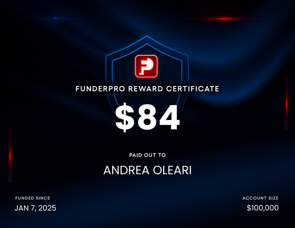FunderPro reward certificate