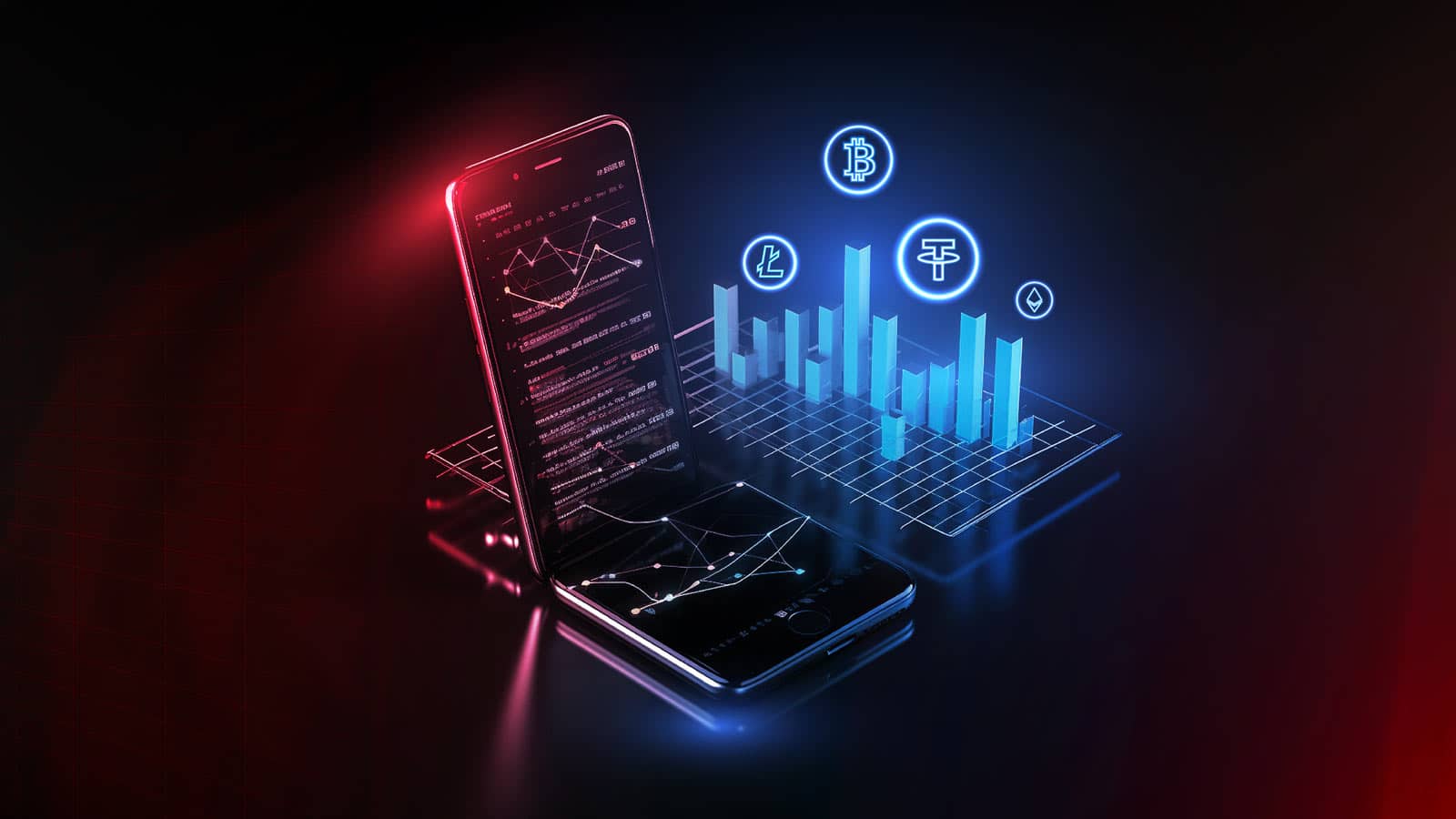 Crypto analysis on a smartphone screen